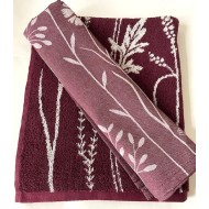 Hand- en Theedoek - Wild Flowers - Burgundy